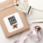 Mr. Noisy Make Some Noise Square Sticker