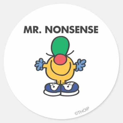 Mr. Nonsense Funny Outfit Classic Round Sticker