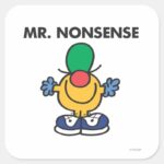 Mr. Nonsense Funny Outfit Square Sticker