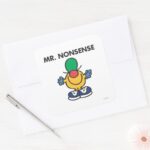 Mr. Nonsense Funny Outfit Square Sticker