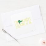 Mr. Nosey Nosing Around Yellow Lettering Square Sticker