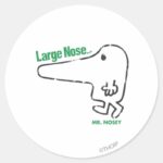 Mr. Nosey Large Nose Classic Round Sticker