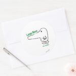Mr. Nosey Large Nose Classic Round Sticker
