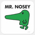 Mr. Nosey Leading By A Nose Square Sticker