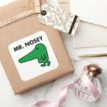 Mr. Nosey Leading By A Nose Square Sticker