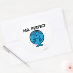 Mr. Perfect Quietly Content Classic Round Sticker