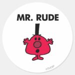 Mr. Rude Red Faced Anger Classic Round Sticker