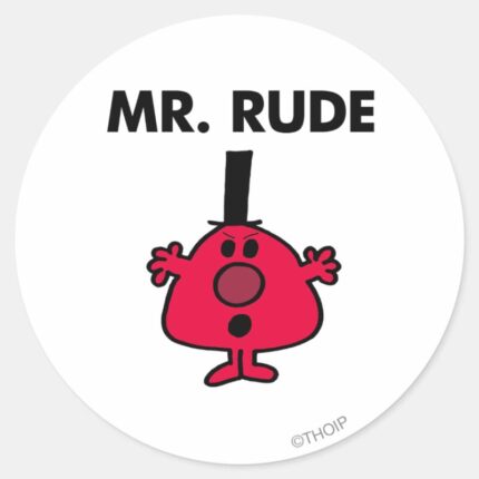 Mr. Rude Red Faced Anger Classic Round Sticker