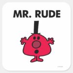 Mr. Rude Red Faced Anger Square Sticker