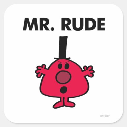 Mr. Rude Red Faced Anger Square Sticker