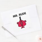 Mr. Rude Red Faced Anger Square Sticker