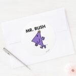 Mr. Rush Quick Pace Classic Round Sticker