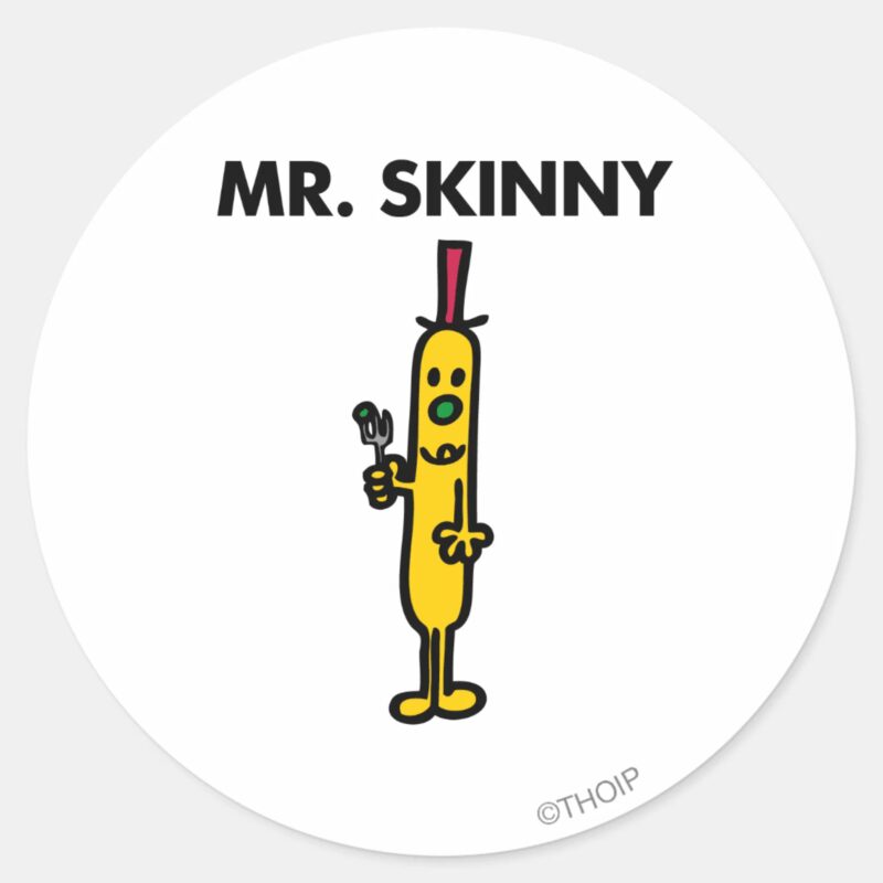 Mr. Skinny Pea Fork Classic Round Sticker Mr. Skinny Pea Fork Classic Round Sticker