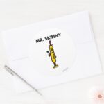 Mr. Skinny Pea Fork Classic Round Sticker