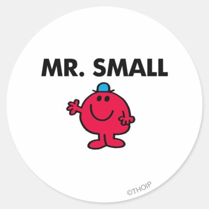 Mr. Small Waving Hello Classic Round Sticker