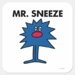 Mr. Sneeze Jagged Edged Body Square Sticker