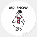 Mr. Snow Classic Pose Classic Round Sticker