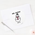 Mr. Snow Classic Pose Classic Round Sticker