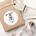 Mr. Snow Classic Pose Classic Round Sticker