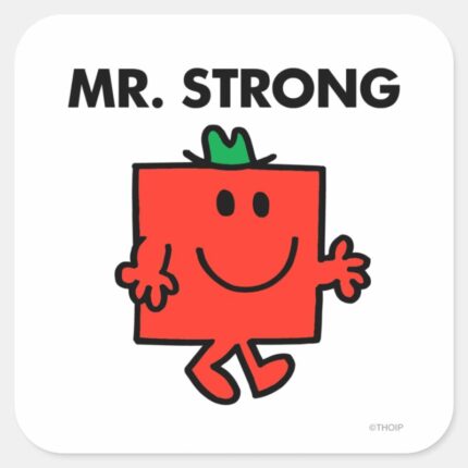 Mr. Strong Waving Hello Square Sticker