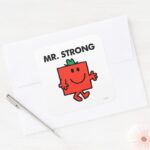 Mr. Strong Waving Hello Square Sticker
