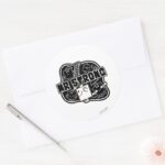 Mr. Strong Black White Classic Round Sticker