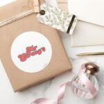 Mr. Strong Red Lettering Classic Round Sticker