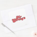 Mr. Strong Red Lettering Square Sticker