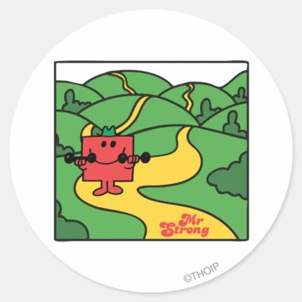Mr. Strong Woodland Workout Classic Round Sticker