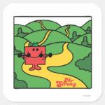 Mr. Strong Woodland Workout Square Sticker