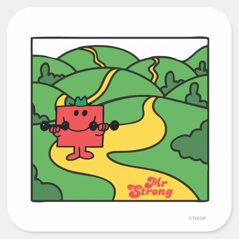 Mr. Strong Woodland Workout Square Sticker Mr. Strong Woodland Workout Square Sticker
