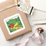 Mr. Strong Woodland Workout Square Sticker