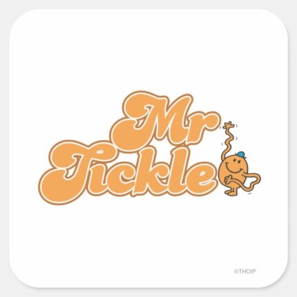 Mr. Tickle Long Wave Hello Square Sticker