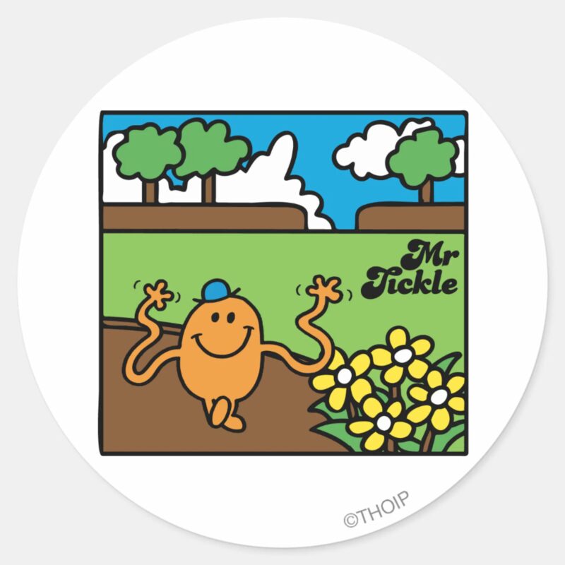 Mr. Tickle Outdoor Fun Classic Round Sticker Mr. Tickle Outdoor Fun Classic Round Sticker