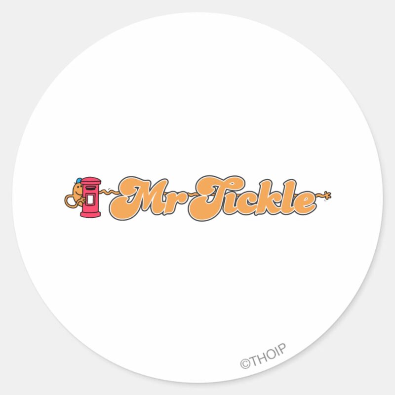 Mr. Tickle Staying Hidden Classic Round Sticker Mr. Tickle Staying Hidden Classic Round Sticker