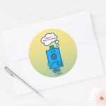 Mr Grumpy I Dont Like Mondays Thought Bubble Classic Round Sticker