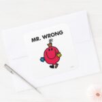 Mr Wrong Classic Square Sticker