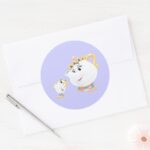 Mrs. Potts And Chip Classic Round Sticker