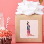 Mulan Dress Square Sticker