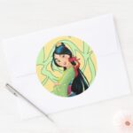Mulan And Mushu Classic Round Sticker
