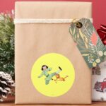 Mulan And Mushu Kicking Classic Round Sticker