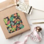 Muppets Tropical Kermit Animal Pattern Square Sticker