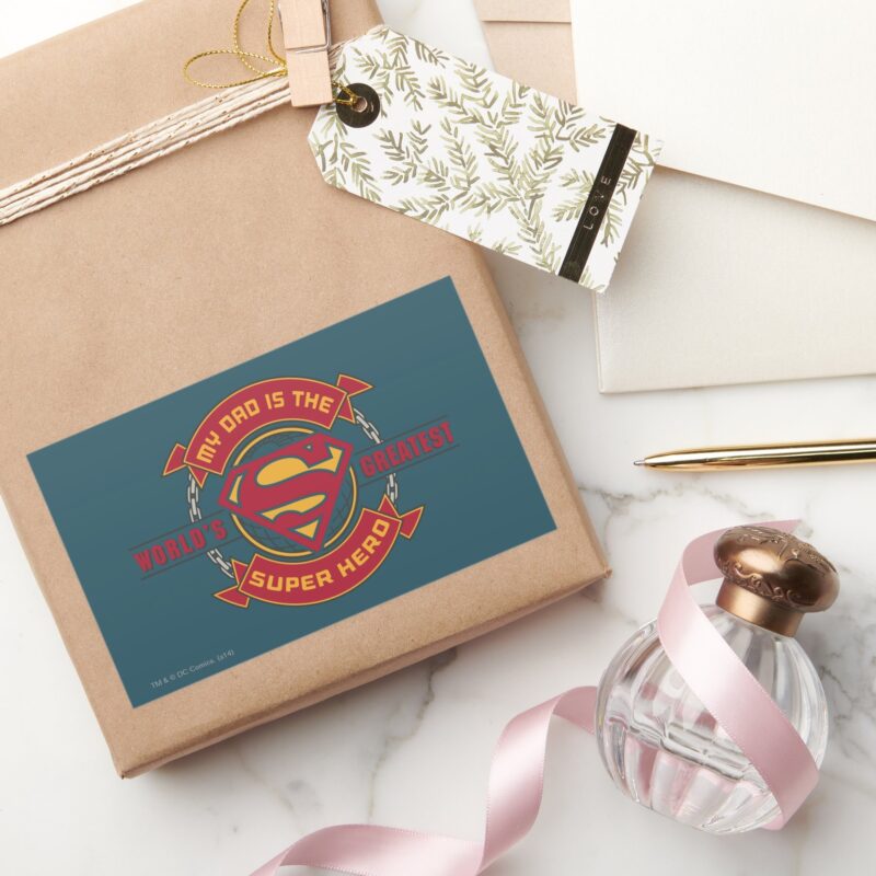 My Dad Is The Worlds Greatest Super Hero Rectangular Sticker