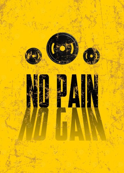 NO PAIN NO GAIN Vintage Poster
