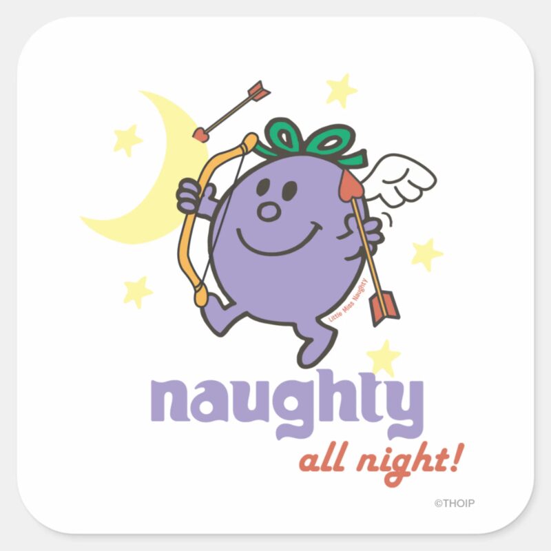 Naughty All Night Square Sticker Naughty All Night Square Sticker