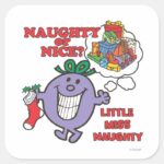 Naughty Or Nice Square Sticker