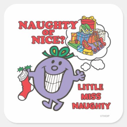 Naughty Or Nice Square Sticker
