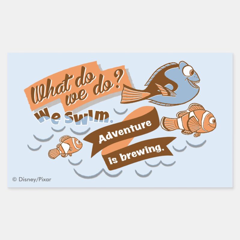 Nemo Marlin Dory Adventure Is Brewing Rectangular Sticker