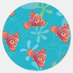 Nemo Teal Pattern Classic Round Sticker