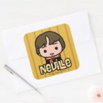 Neville Longbottom Cartoon Character Art Square Sticker